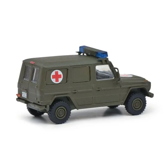 Schuco_452636500-Schuco 452636500 Coffret militaire infirmerie, 2 voitures secours et un hélicoptère H145