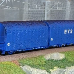 Jouef HJ6237 Wagon bâché articulé 3 essieux type Lails, livrée bleu, EVS Jouef HJ6237 - 1