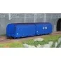 HJ6237-Jouef HJ6237 Wagon bâché articulé 3 essieux type Lails, livrée bleu, EVS
