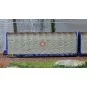 Electrotren HE6042 Articulated 3-axle curtain-sided wagon, Lails ty... HE6042-Electrotren HE6042 Articulated 3-axle curtain-sided wagon, Lails type, small logo, TRANSFESA