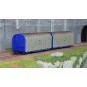 Electrotren HE6042 Articulated 3-axle curtain-sided wagon, Lails ty... HE6042-Electrotren HE6042 Articulated 3-axle curtain-sided wagon, Lails type, small logo, TRANSFESA
