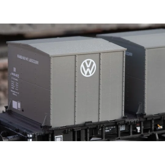 Marklin_46661-Marklin 46661 Laabs Container Wagon, DB, loaded with Volkswagen containers