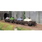 Marklin_46408-Marklin 46408 Set of 2 flat wagons with sideboards, type JQo, SNCF, loaded with 2CV vehicles