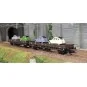 Marklin_46408-Marklin 46408 Set of 2 flat wagons with sideboards, type JQo, SNCF, loaded with 2CV vehicles