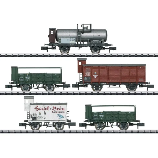 MiniTrix 15715 Set of 5 freight wagons, 150 years of local railways... Trix_15715-MiniTrix 15715 Set of 5 freight wagons, 150 years of local railways, K.Bay.Sts.B. , N scale
