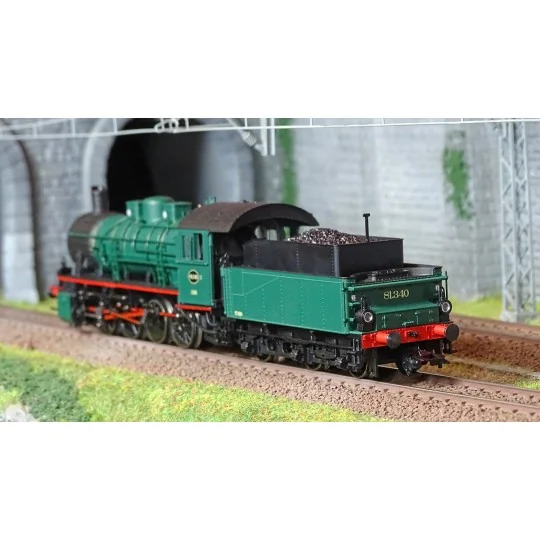 Trix_25539-Trix 25539 Locomotive à vapeur série 81, SNCB/NMBS, livrée vert mousse/noire, digitale sonore