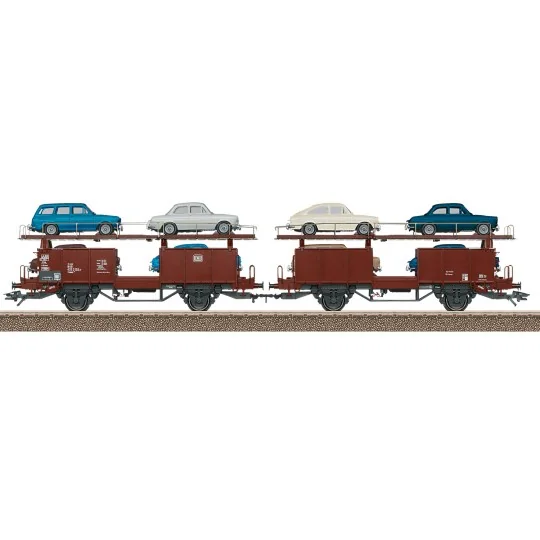 Trix 24332 Wagon double articulé porte auto type Laaes 541 à 2 niveaux, DB, chargé VW type 3 1500 et 1600 Trix Trix_24332 - 4 Trix_24332-Trix 24332 Wagon double articulé porte auto type Laaes 541 à 2 niveaux, DB, chargé VW type 3 1500 et 1600