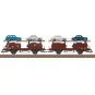 Trix 24332 Double articulated car-carrying wagon type Laaes 541 wit... Trix_24332-Trix 24332 Double articulated car-carrying wagon type Laaes 541 with 2 levels, DB, loaded with VW type 3 1500 and 1600
