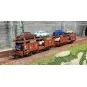 Trix 24332 Double articulated car-carrying wagon type Laaes 541 wit... Trix_24332-Trix 24332 Double articulated car-carrying wagon type Laaes 541 with 2 levels, DB, loaded with VW type 3 1500 and 1600