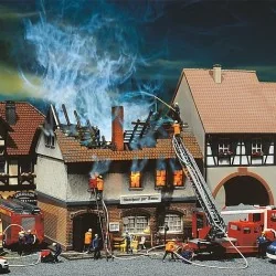 Faller 130429 Model kit, fire ruins, "Au soleil" inn