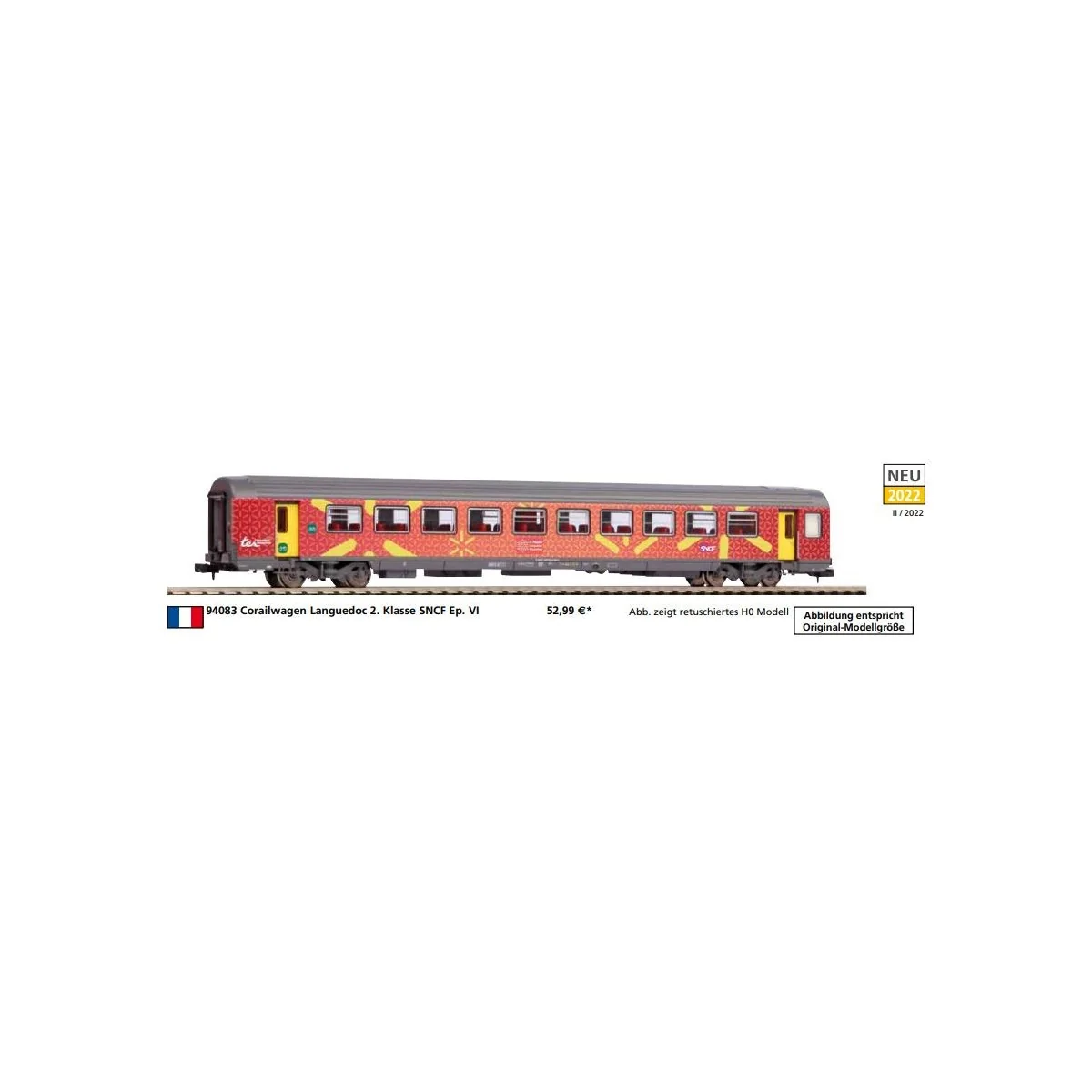Piko 94083 Voiture Corail VTU Languedoc, 2ème classe, SNCF, échelle N Piko Piko_94083 - 4