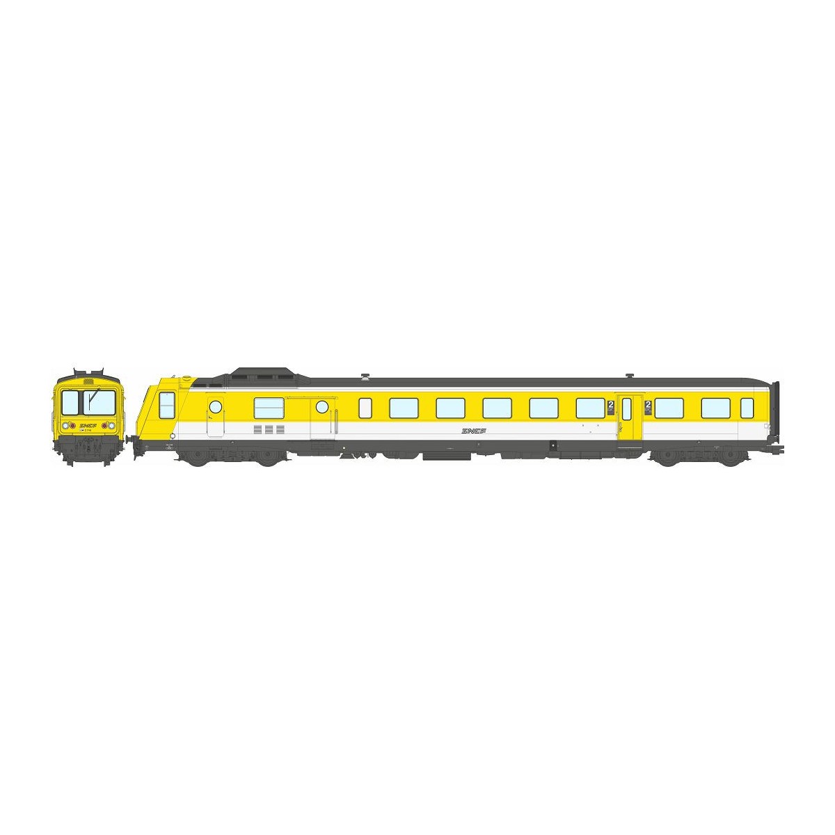 Ree Modeles MB192.S Autorail Rame RGP 1 modernisée X 2746, Jaune et blanc, SNCF, logo Nouille, LYON-VAISE, digital sonore Ree Mo