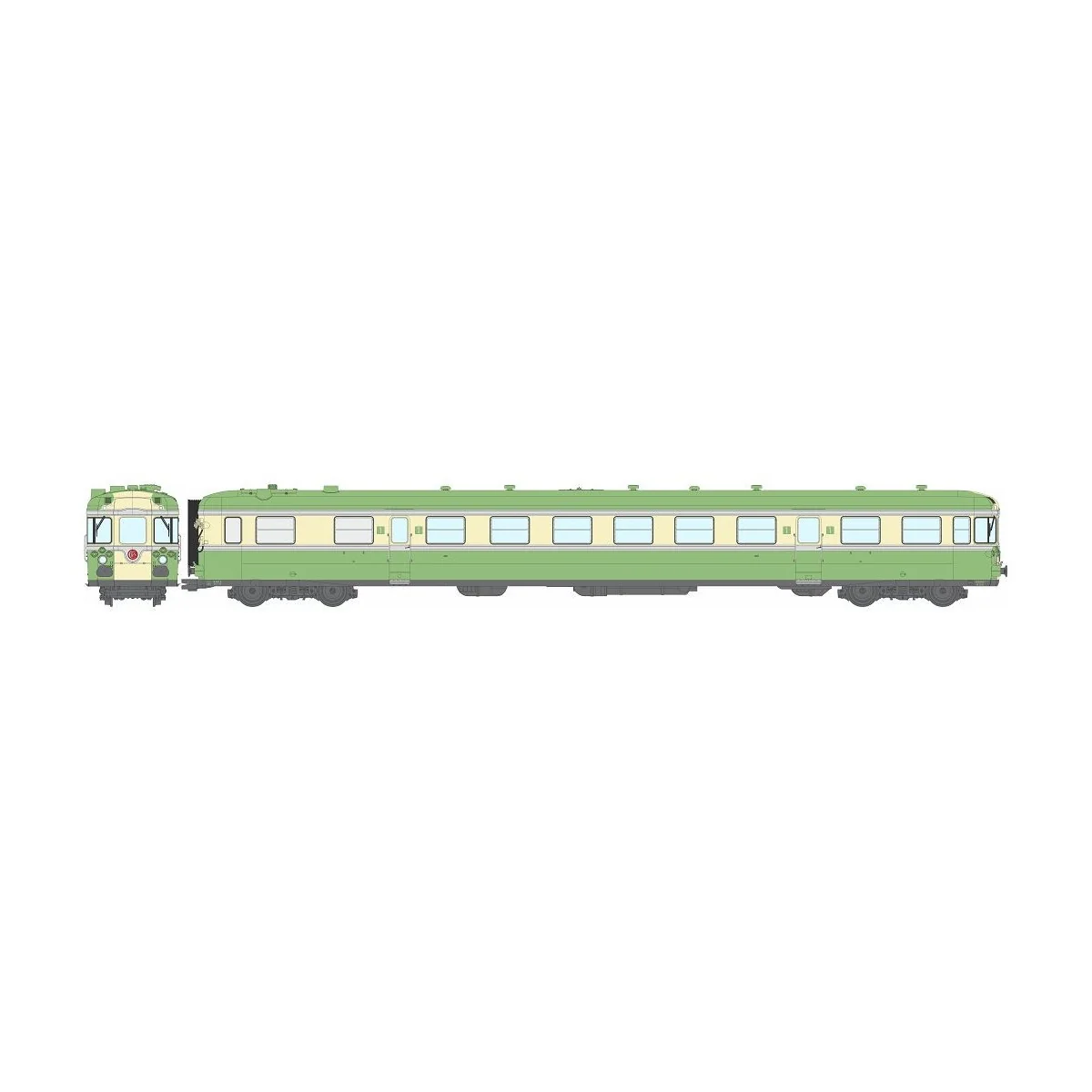 Ree Modeles MB172.S RGP 2 X 2705 Railcar, green and yellow, SNCF, L...