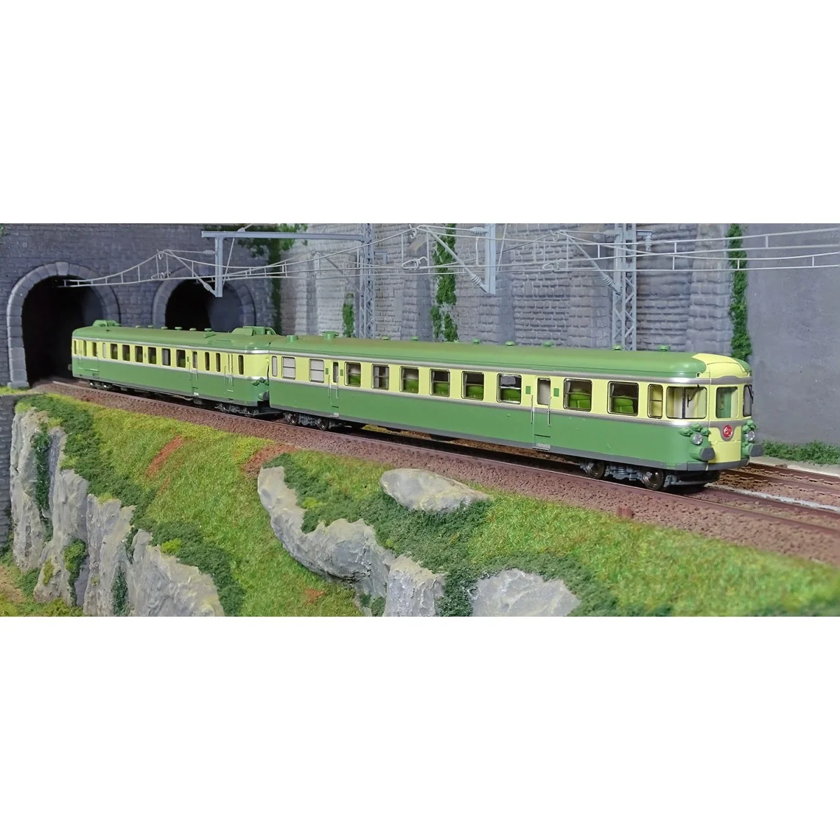 Ree Modeles MB172.S RGP 2 X 2705 Railcar, green and yellow, SNCF, L...