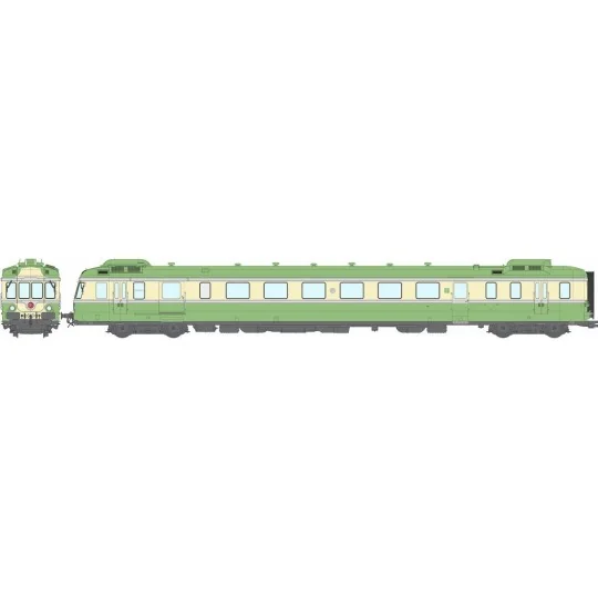 MB-172-Ree Modeles MB172 Autorail RGP 2 X 2705, vert et jaune, SNCF, LYON-VAISE