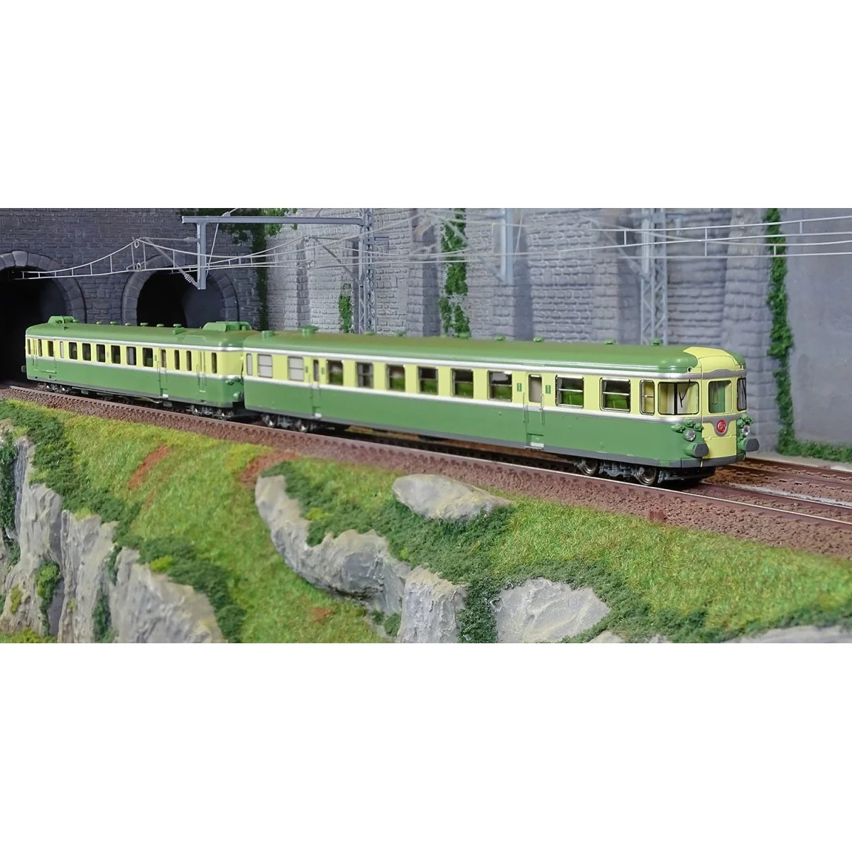 Ree Modeles MB173.S RGP 2 X 2703 Railcar, green and yellow, SNCF, M...