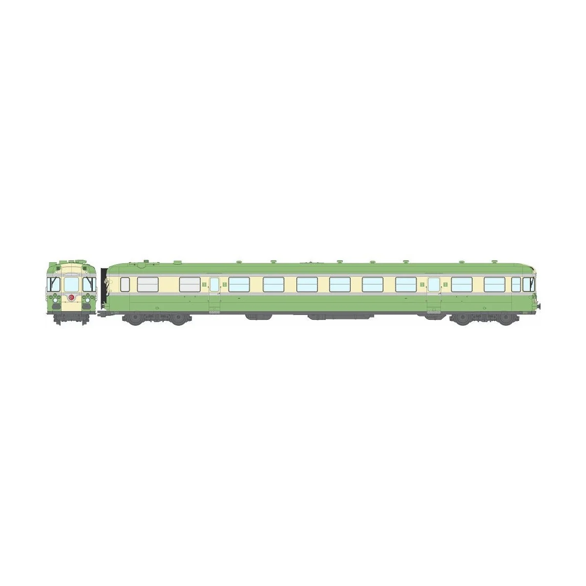 Ree Modeles MB173 RGP 2 X 2703 Railcar, green and yellow, SNCF, Mar...