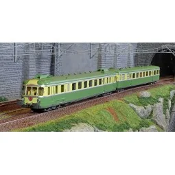 Ree Modeles MB173 RGP 2 X 2703 Railcar, green and yellow, SNCF, Mar...