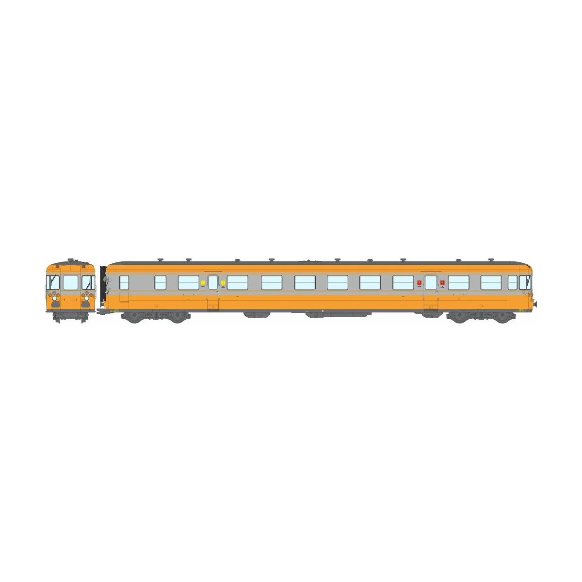 Ree Modeles MB174.S RGP 2 X 2702 railcar, orange and aluminum, SNCF...