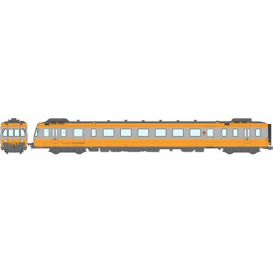 MB-174-Ree Modeles MB174 RGP 2 X 2702 railcar, orange and aluminum, SNCF, Bordeaux