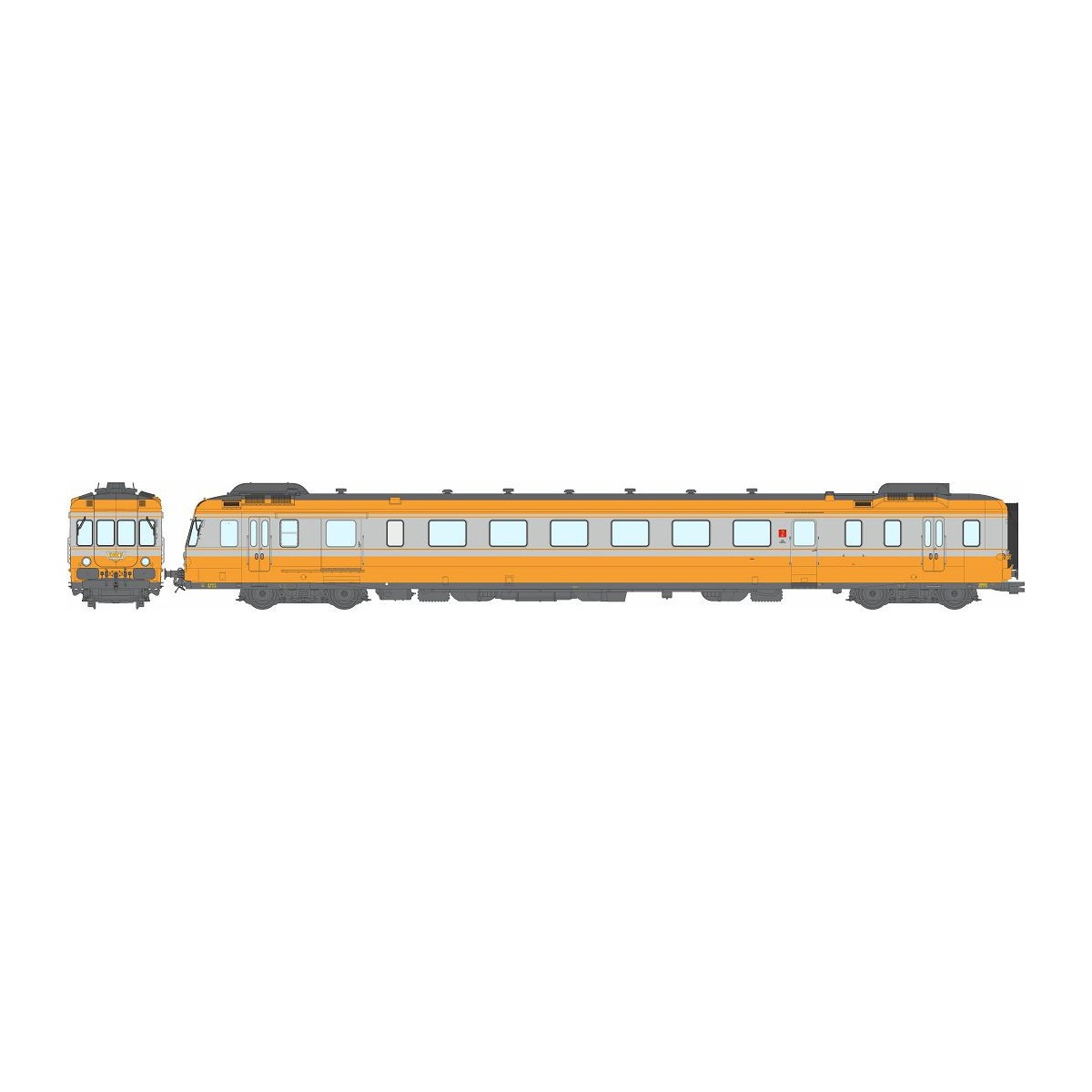 Ree Modeles MB175.S RGP 2 X 2706 railcar, orange and concrete, SNCF...