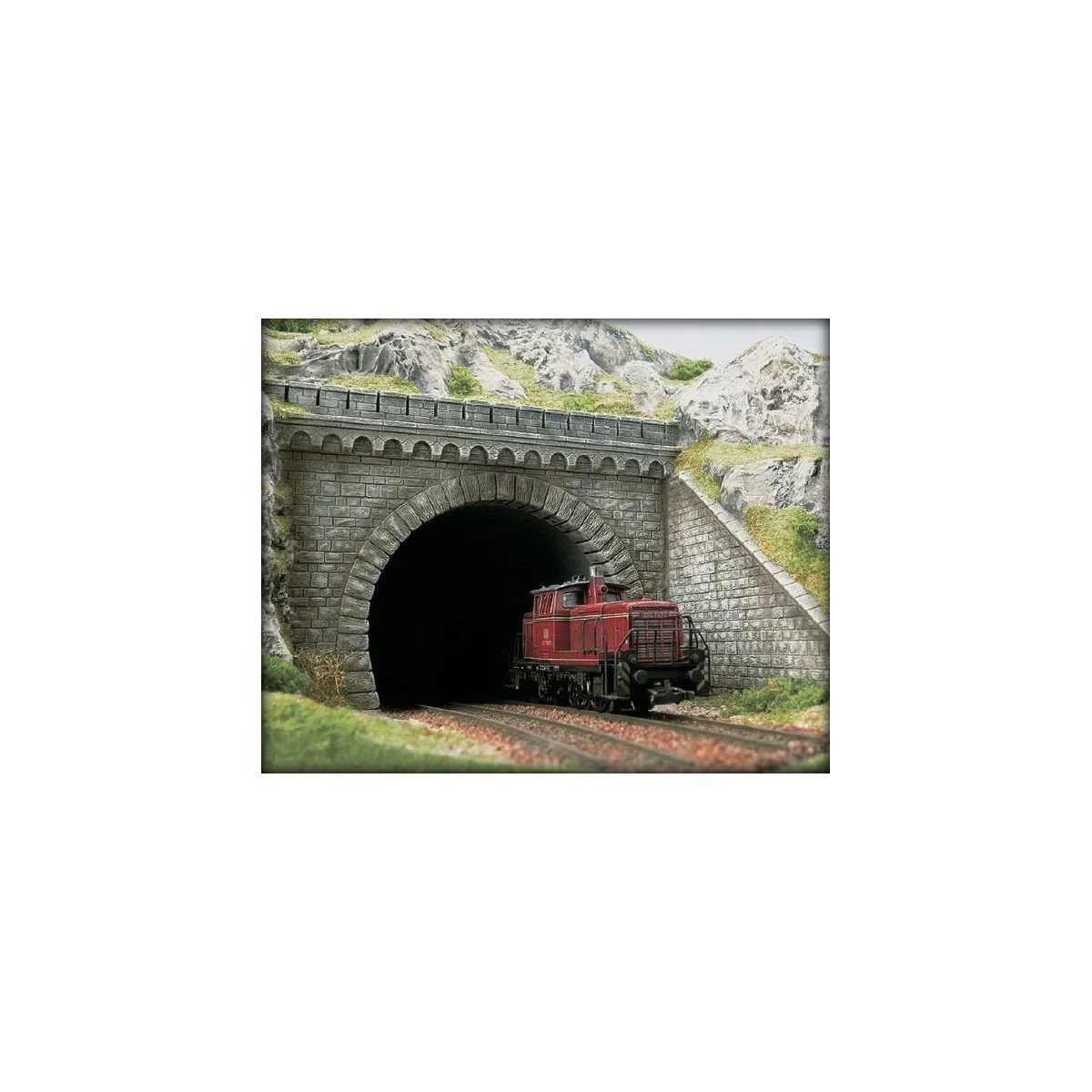 Busch 7023 Entrée de tunnel 2 voies avec mur de soutènement Busch Busch_7023 - 1