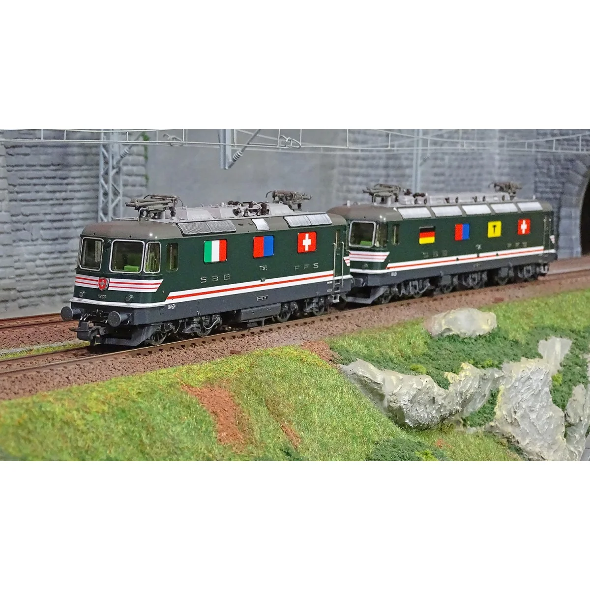 Roco 71414 Set of 2 Re 10/10 Double Traction Electric Locomotives, ...