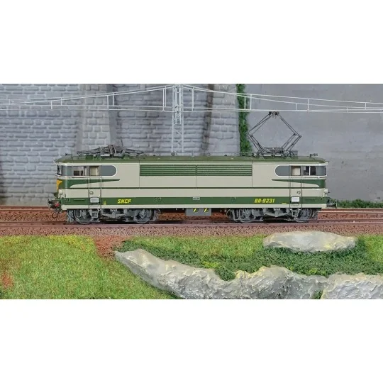 MB-196.S-Ree Modeles MB196.S BB 9231 electric locomotive, Green "ARZENS", Bordeaux, sound, motorized pantographs