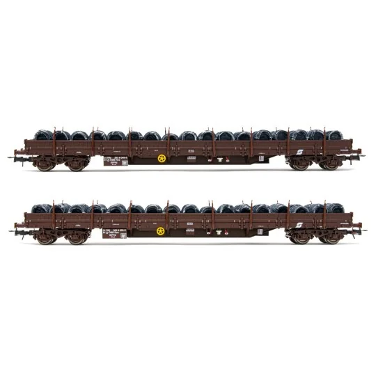 Rivarossi HR6484 Set de 2 wagons plats à ridelles Res, ÖBB, livrés bruns, chargés bobines de fil Rivarossi HR6484 - 5 HR6484-Rivarossi HR6484 Set de 2 wagons plats à ridelles Res, ÖBB, livrés bruns, chargés bobines de fil