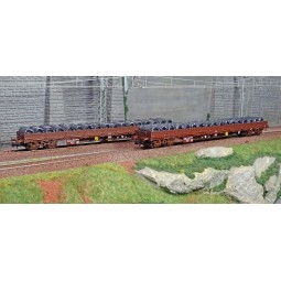 Rivarossi HR6484 Set de 2 wagons plats à ridelles Res, ÖBB, livrés bruns, chargés bobines de fil Rivarossi HR6484 - 1