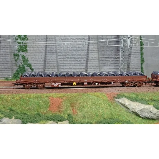 Rivarossi HR6484 Set de 2 wagons plats à ridelles Res, ÖBB, livrés bruns, chargés bobines de fil Rivarossi HR6484 - 2 HR6484-Rivarossi HR6484 Set de 2 wagons plats à ridelles Res, ÖBB, livrés bruns, chargés bobines de fil