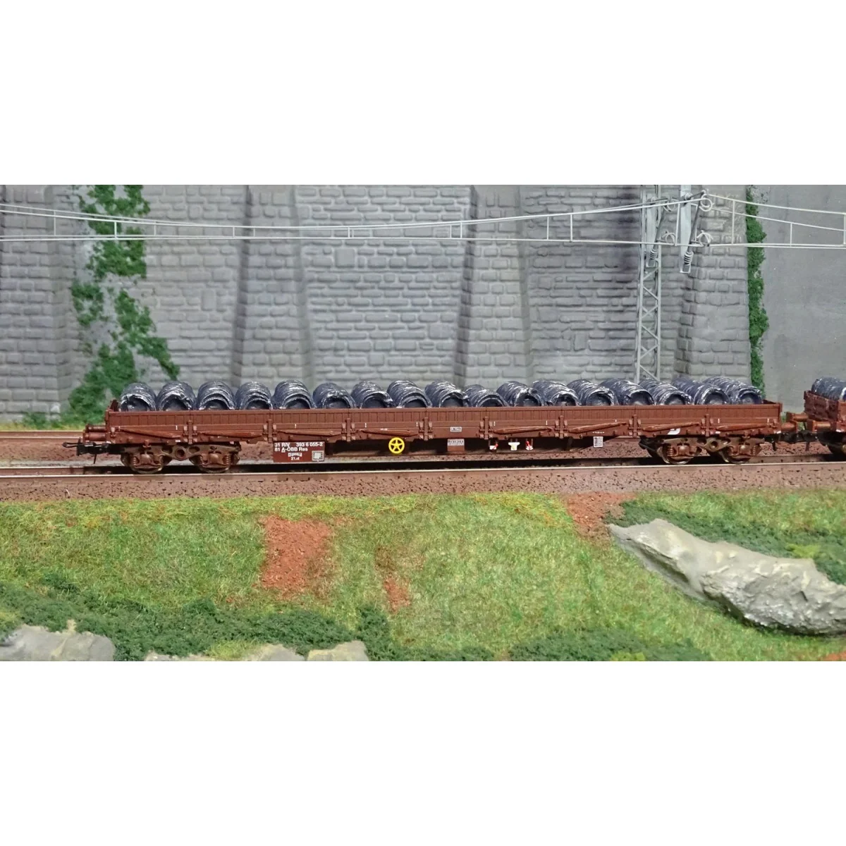 Rivarossi HR6484 Set of 2 flat wagons with sideboards, Res, ÖBB, de... Rivarossi HR6484 Set of 2 flat wagons with sideboards, Res, ÖBB, de...