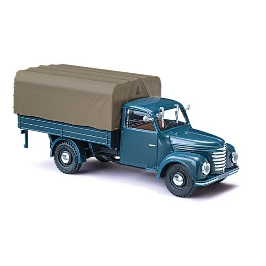Busch_52352-Busch 52352 Véhicule Camion Framo V901/2 bleu, bâché