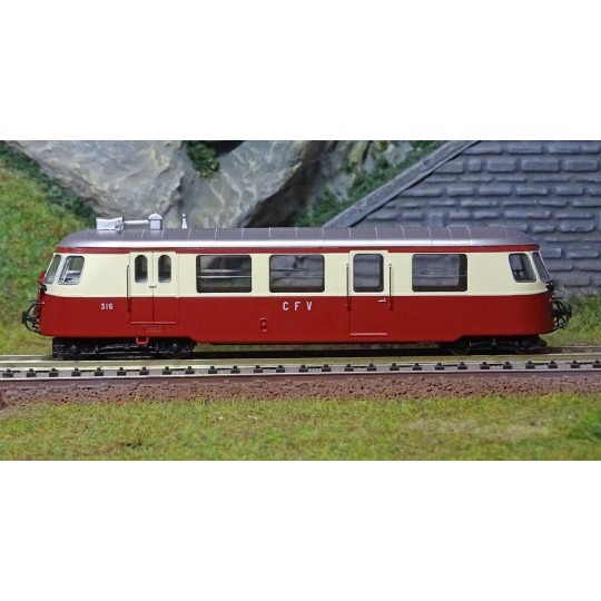 VM-003.S-Ree Modeles VM003.S CFV Billard A80 D Railcar No. 316, Ruby/Cream, aluminum roof, Tourist, digital sound