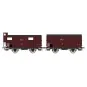 Ree Models WB696 Set of 2 PLM 20T Covered Wagons, Red Sideros WB-696-Ree Models WB696 Set of 2 PLM 20T Covered Wagons, Red Sideros