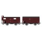 WB-696-Ree modeles WB696 Set de 2 wagons couverts PLM 20 T, rouge Sideros