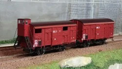 Ree modeles WB696 Set de 2 wagons couverts PLM 20 T, rouge Sideros Ree Modeles WB-696 - 1