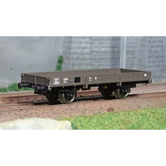 WB-609-Ree modeles WB609 Wagon Plat OCEM 29, Brun SNCF, Nhow Freiné, Roues pleines