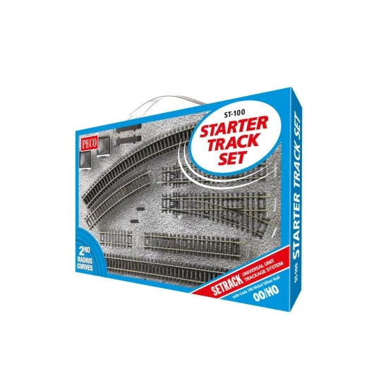 Peco ST100 Coffret de rails et aiguillages rayon R2 Setrack code 100 Peco Peco_ST-100 - 1 Peco_ST-100-Peco ST100 Coffret de rails et aiguillages rayon R2 Setrack code 100