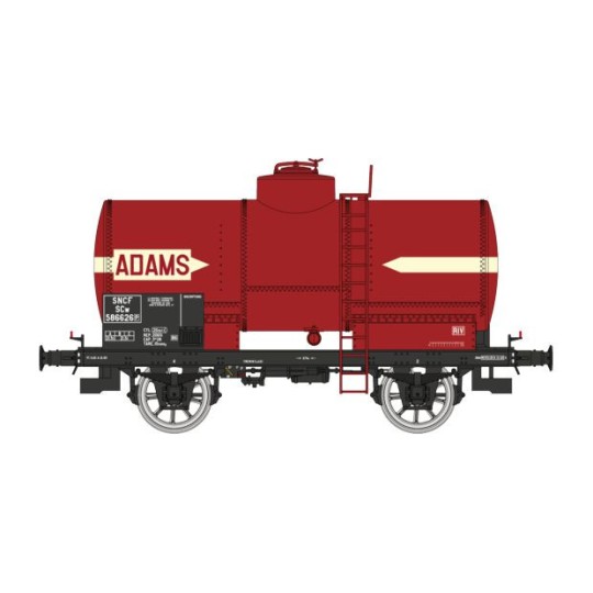 WB-708-Ree modeles WB708 Wagon citerne OCEM 19, SNCF, rouge châssis noir, ADAMS