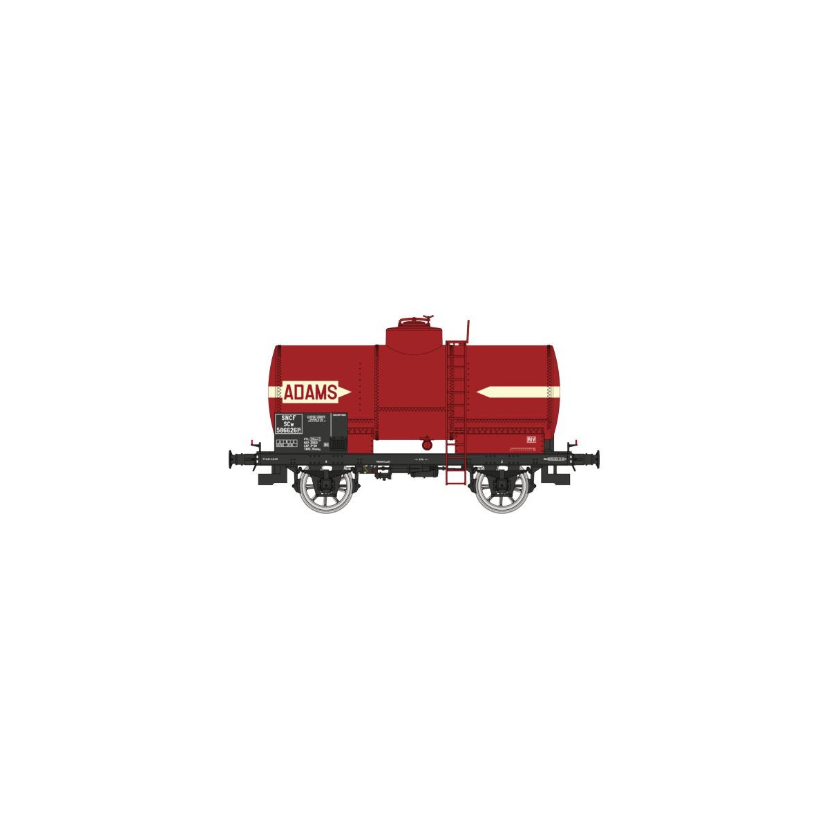 Ree Models WB708 OCEM 19 Tank Wagon, SNCF, red with black chassis, ...