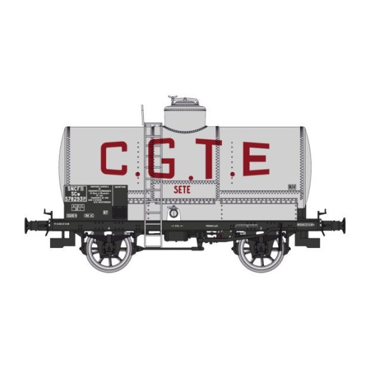WB-709-Ree Models WB709 OCEM 19 Tank Wagon, SNCF, Metal, Black Chassis, CGTE