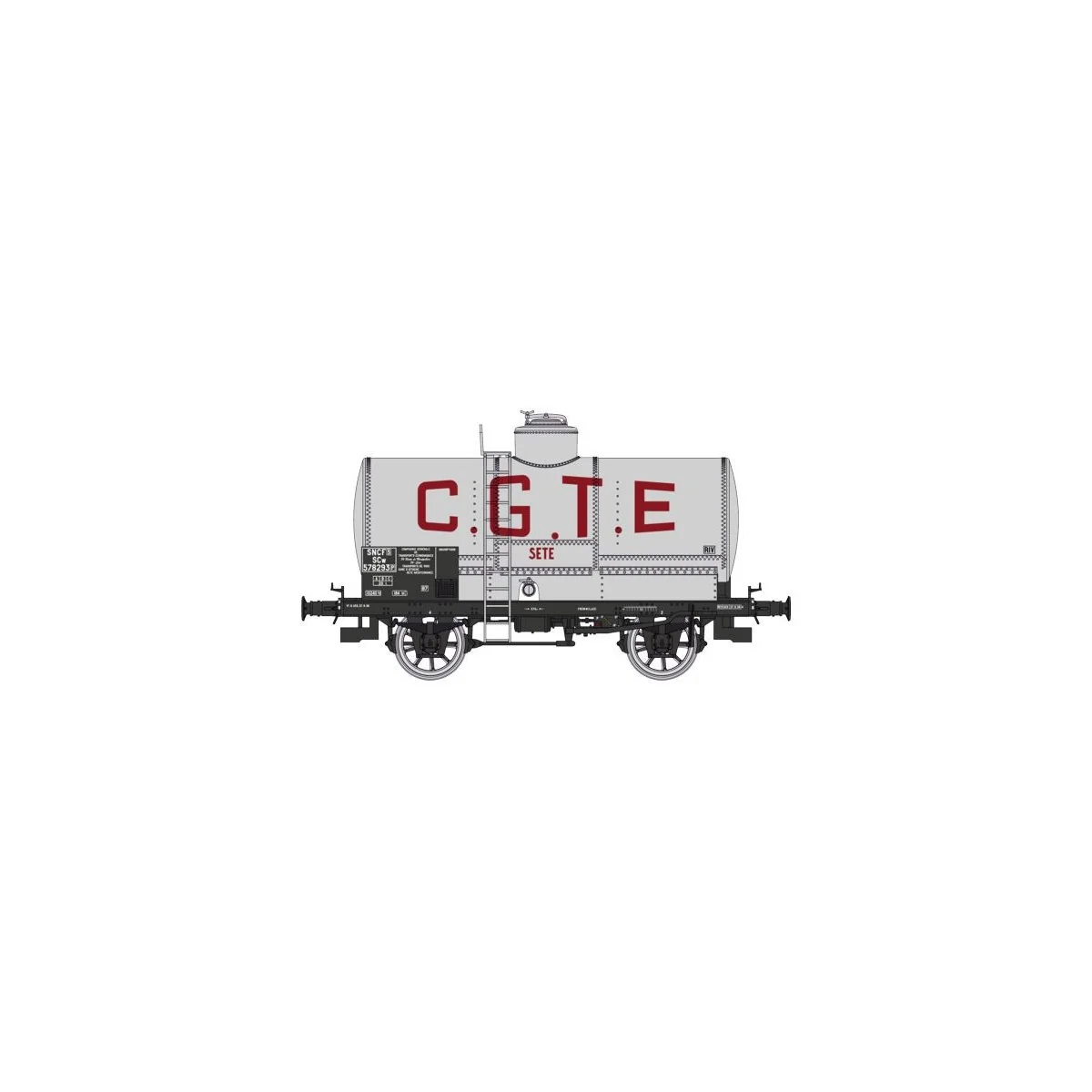 Ree Models WB709 OCEM 19 Tank Wagon, SNCF, Metal, Black Chassis, CGTE Ree Models WB709 OCEM 19 Tank Wagon, SNCF, Metal, Black Chassis, CGTE