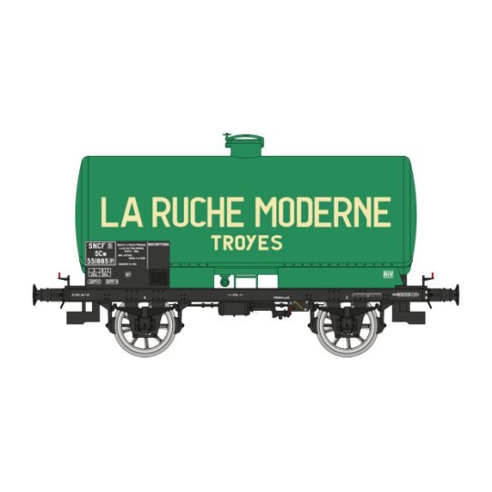 WB-710-Ree Models WB710 OCEM 19 Tank Wagon, SNCF, Green with Black Chassis, LA RUCHE MODERNE