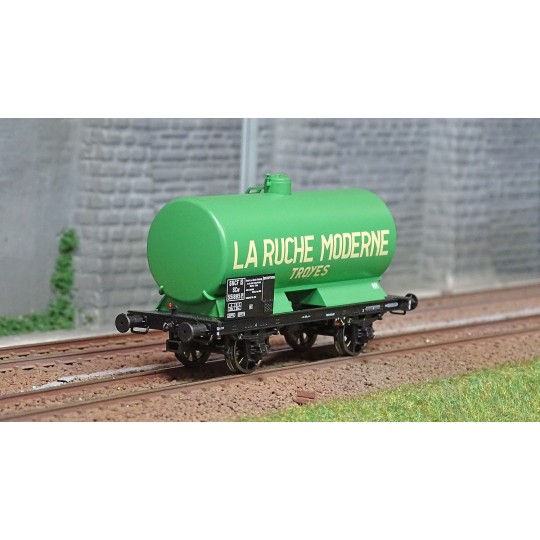 WB-710-Ree modeles WB710 Wagon citerne OCEM 19, SNCF, vert châssis noir, LA RUCHE MODERNE