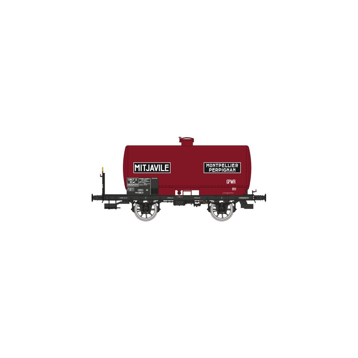 Ree Models WB711 OCEM 19 Tank Wagon, SNCF, red with black chassis, ...