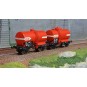WB-714-Ree modeles WB714 Set de 2 wagons citernes OCEM 29, SNCF, rouge châssis noir, ADAMS