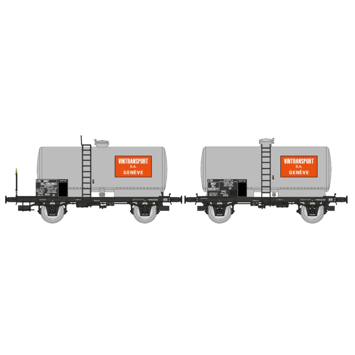 Ree Models WB716 Set of 2 OCEM 29 tank wagons, SNCF, metal chassis,...