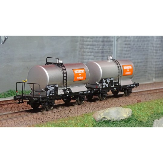 WB-716-Ree Models WB716 Set of 2 OCEM 29 tank wagons, SNCF, metal chassis, black, VINTRANSPORT GENEVE