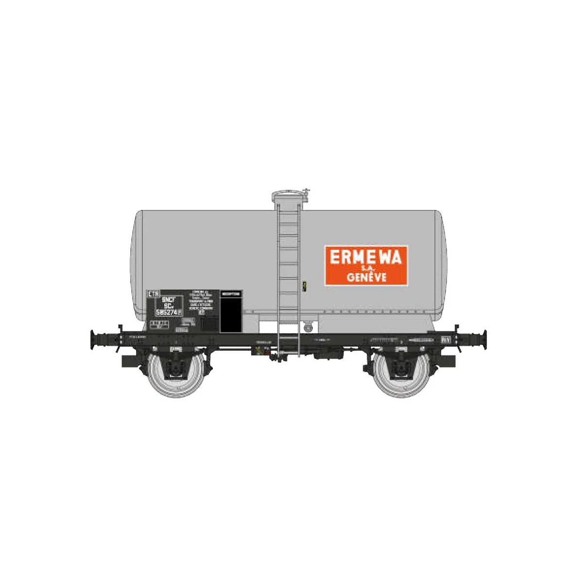 Ree Models WB718 OCEM 29 Tank Wagon, SNCF, Metal, Black Chassis, ER...